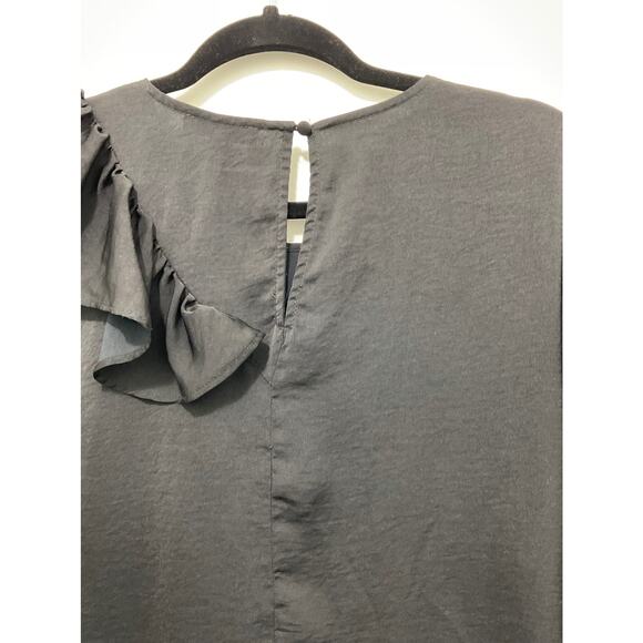 Lane Bryant Black Ruffle Long Sleeve Career Blouse - Picture 9 of 9